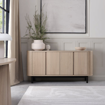 Bentley Designs Vega Scandi Oak & Peppercorn Wide Sideboard